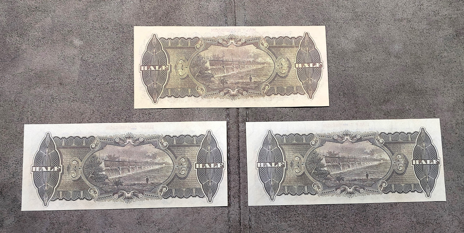 Commonwealth of Australia 1/2 Sovereign 1927 1928 1933 Currency Notes Back Side