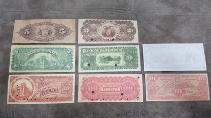 Réimpression sur papier avec filigrane de la Banque du Canada de Hamilton 1887 - 1904. LIVRAISON GRATUITE !