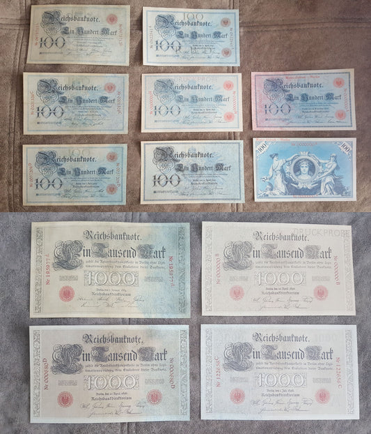 Reimpresión en papel con marca de agua las ediciones más raras. Alemania 100 marcos. ¡ENVÍO GRATIS!

