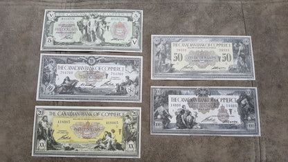 Réimpression sur papier avec filigrane Banque de Commerce Canada 1917. LIVRAISON GRATUITE !