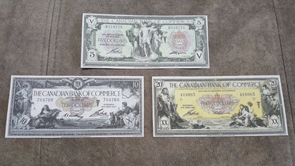 Réimpression sur papier avec filigrane Banque de Commerce Canada 1917. LIVRAISON GRATUITE !