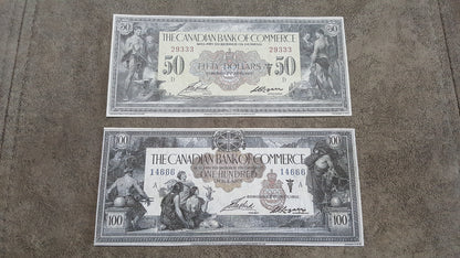Réimpression sur papier avec filigrane Banque de Commerce Canada 1917. LIVRAISON GRATUITE !