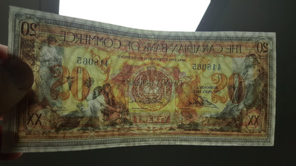 Réimpression sur papier avec filigrane Banque de Commerce Canada 1917. LIVRAISON GRATUITE !