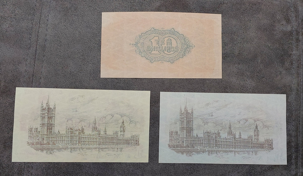 Reprint on paper with W/M Great Britain UK Shilling+Pound 1917-1919 FREE SHIPP.