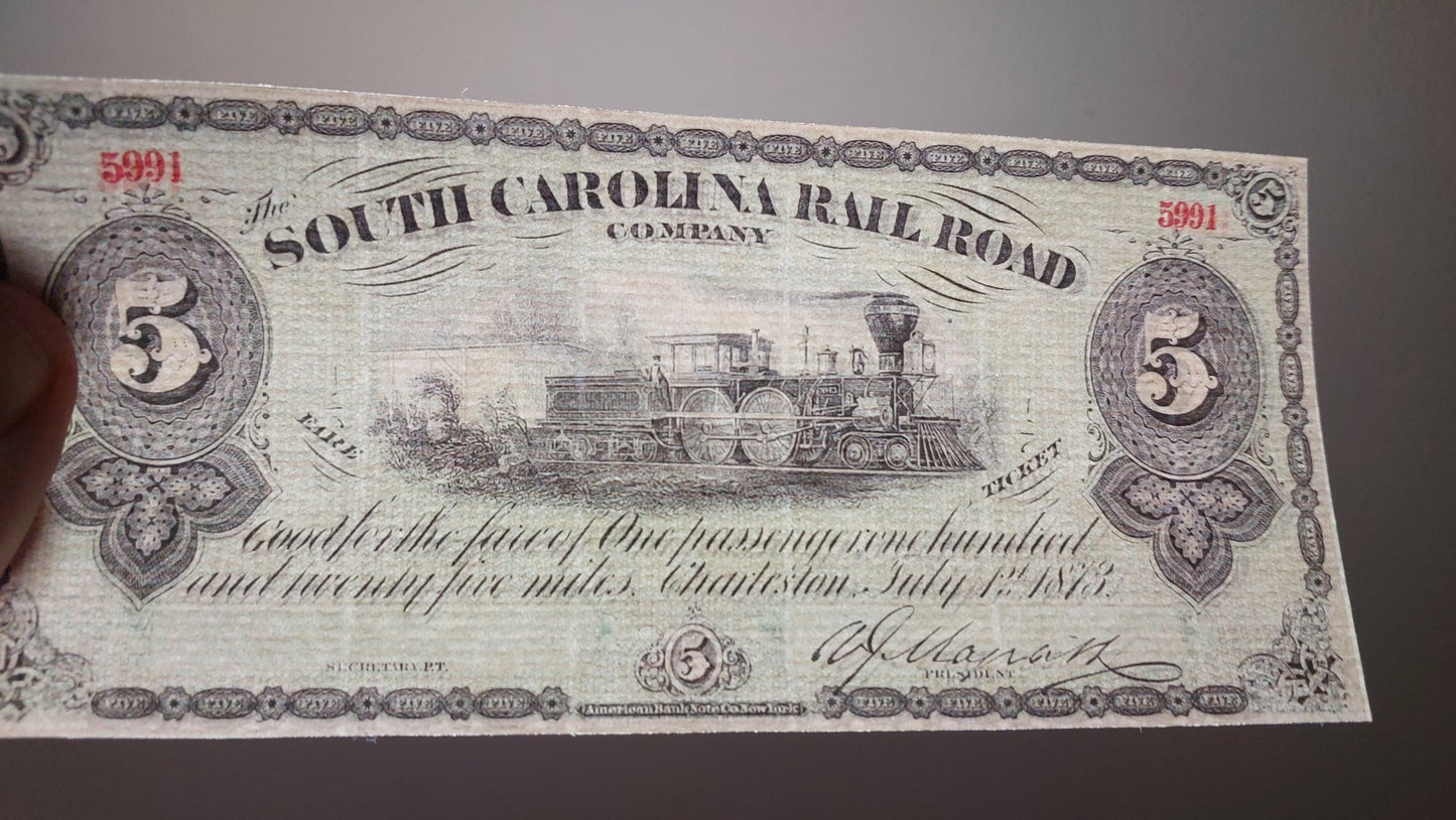 Detailed vignette view of historical obsolete paper money note