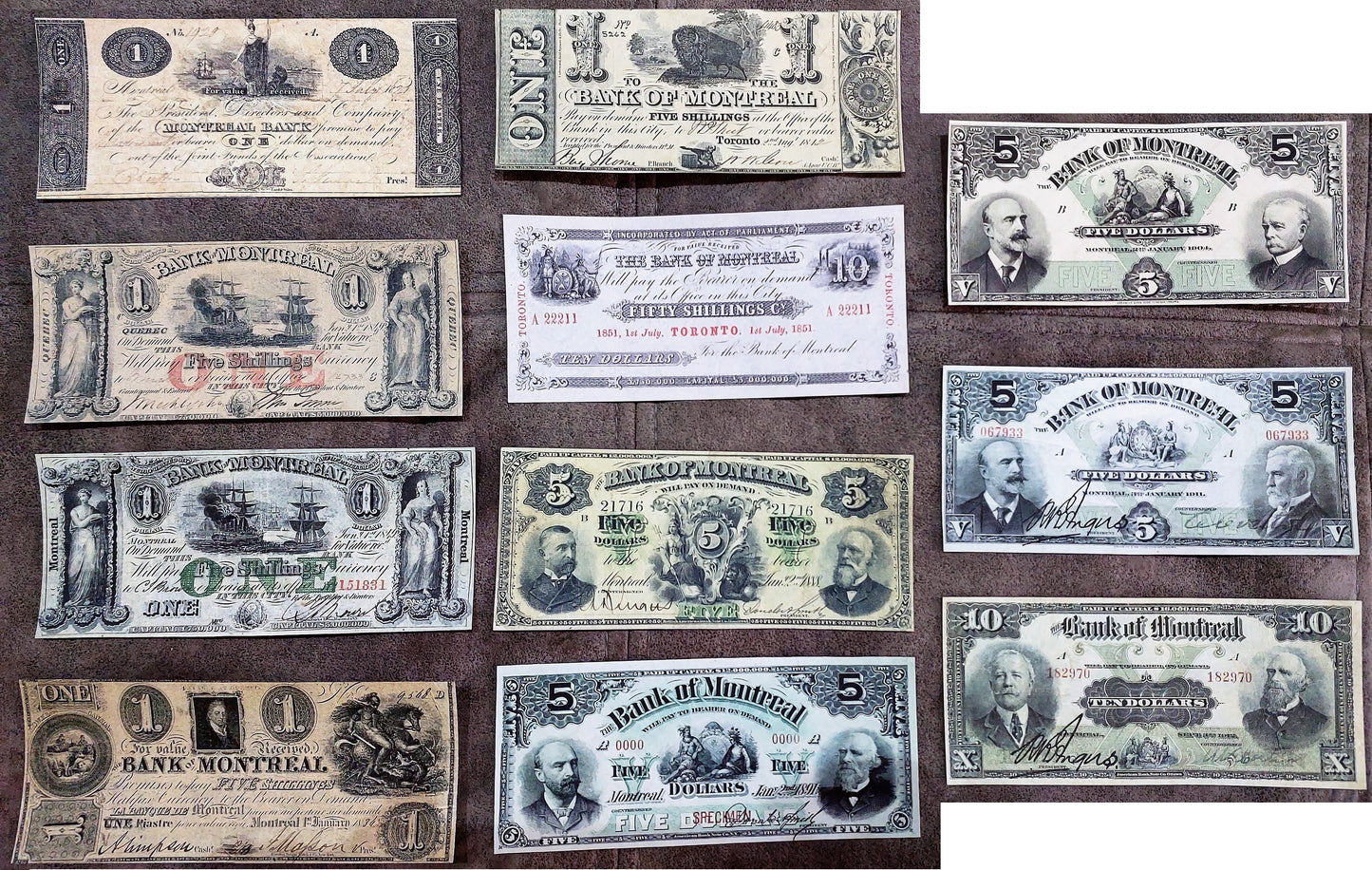 Reprint on paper with W/M Canada Bank of Montreal 1821-1912 y. FREE SHIPPING !!!