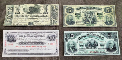 Réimpression sur papier avec filigrane Canada Banque de Montréal 1821-1912 y. LIVRAISON GRATUITE !!!