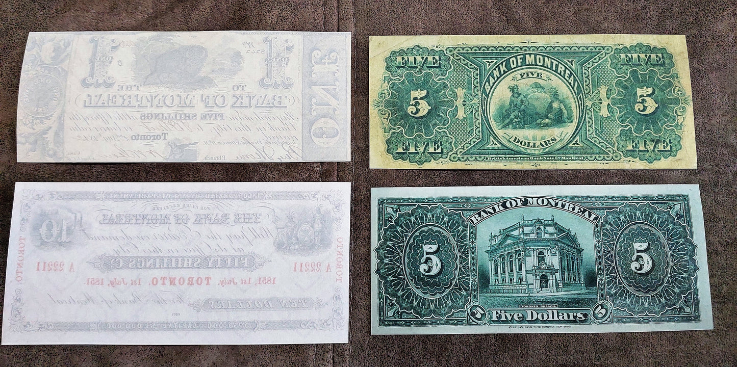 Reprint on paper with W/M Canada Bank of Montreal 1821-1912 y. FREE SHIPPING !!!