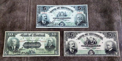 Réimpression sur papier avec filigrane Canada Banque de Montréal 1821-1912 y. LIVRAISON GRATUITE !!!