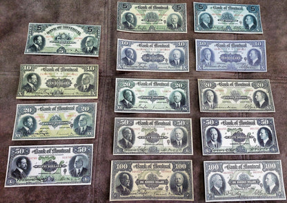 Réimpression sur papier avec filigrane Canada Banque de Montréal 1914-1931. LIVRAISON GRATUITE !!!
