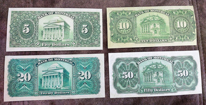 Réimpression sur papier avec filigrane Canada Banque de Montréal 1914-1931. LIVRAISON GRATUITE !!!