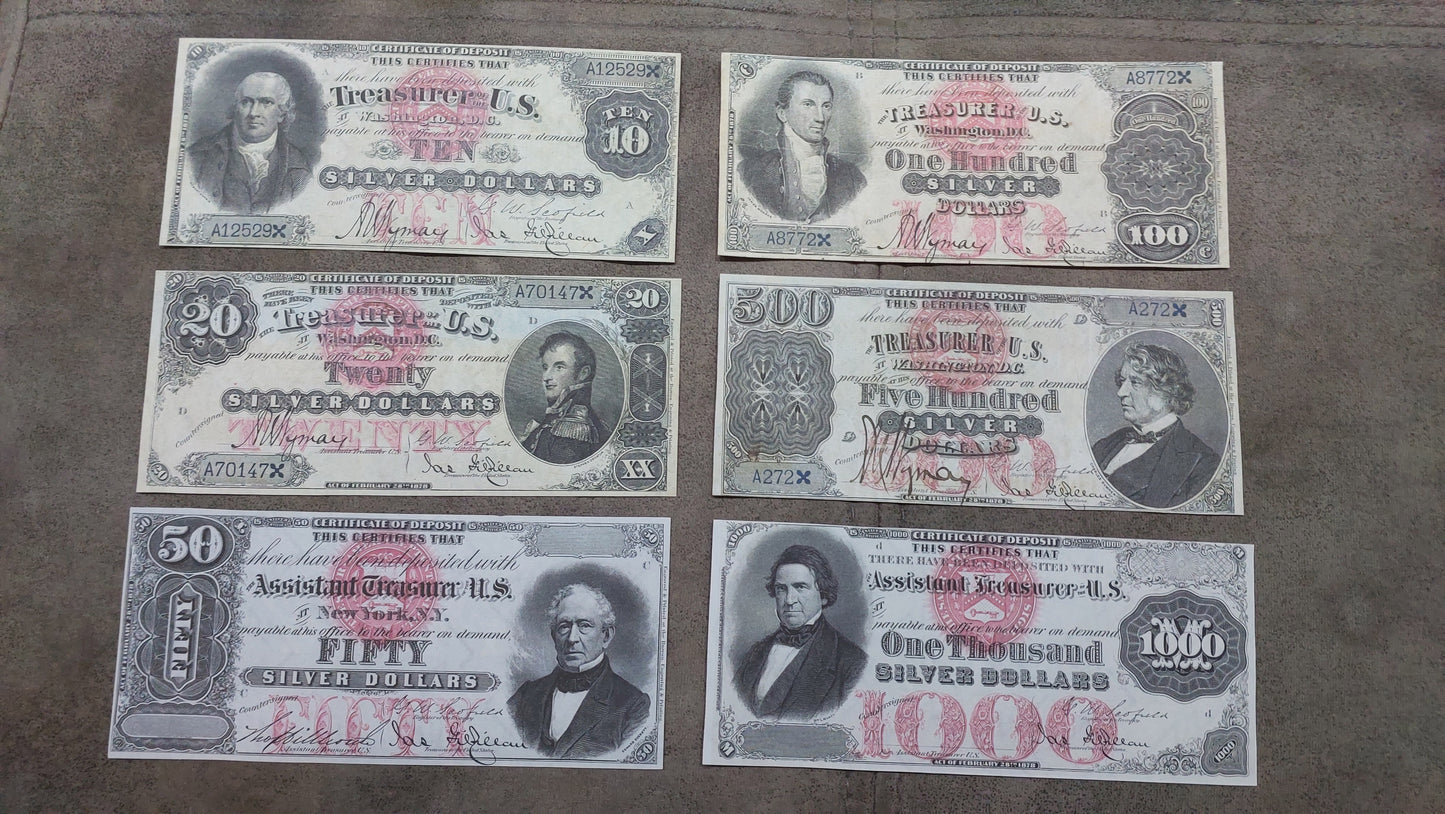 Reprint on paper with W/M United States 1878 Silver Dollar FREE SHIPPING!!!