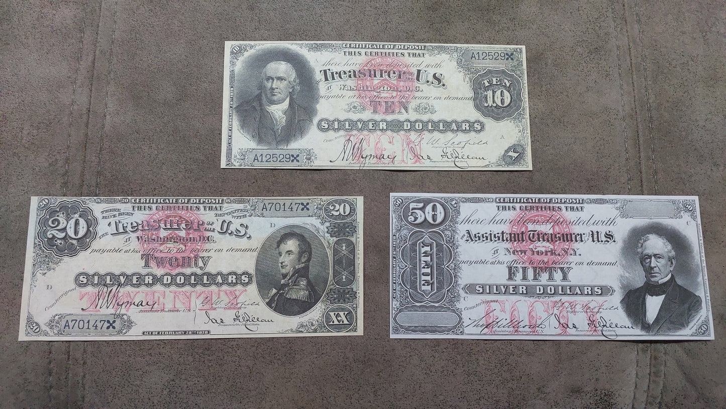 Reprint on paper with W/M United States 1878 Silver Dollar FREE SHIPPING!!!