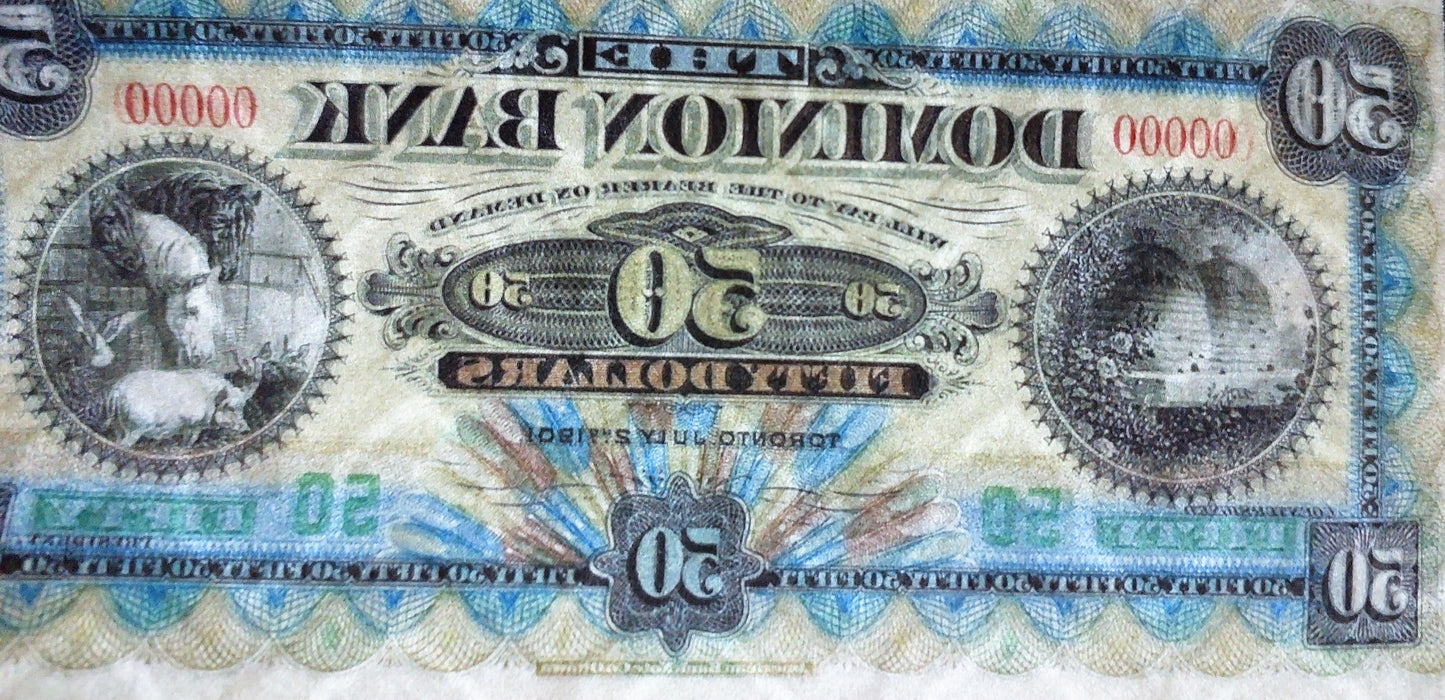 Reprint on paper with W/M Canada DOMINION 1925-1931 + Northern Crown Bank 1908