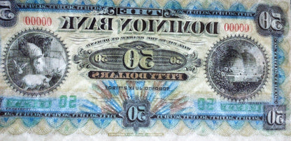 Réimprimer sur papier avec filigrane Canada DOMINION 1925-1931 + Banque Northern Crown 1908