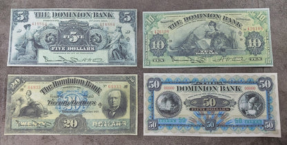 Réimprimer sur papier avec filigrane Canada DOMINION 1925-1931 + Banque Northern Crown 1908