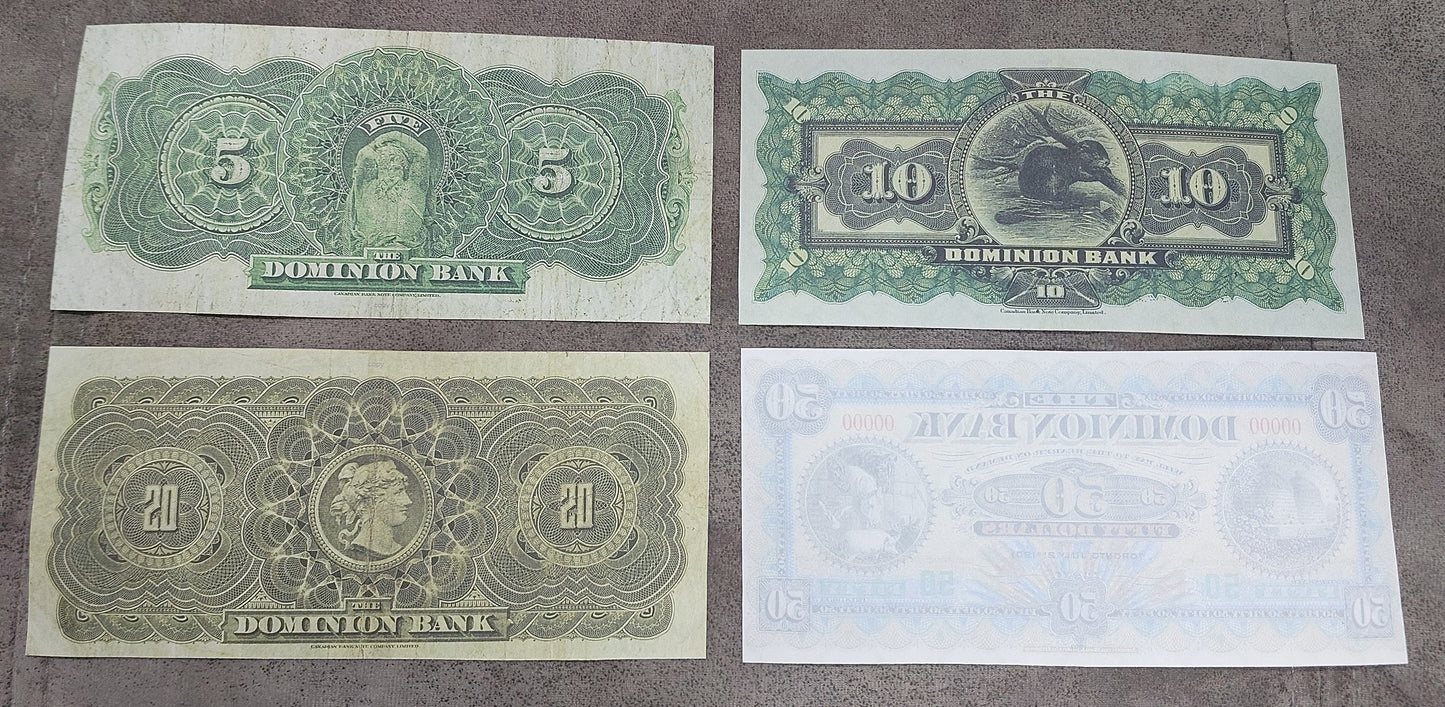 Reprint on paper with W/M Canada DOMINION 1925-1931 + Northern Crown Bank 1908