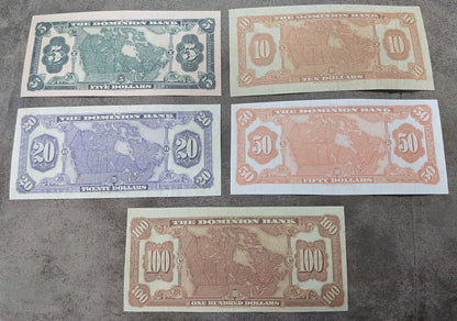Réimprimer sur papier avec filigrane Canada DOMINION 1925-1931 + Banque Northern Crown 1908