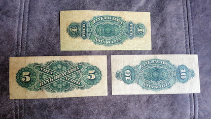 Réimpression sur papier avec filigrane Canada Banque d'Acadie + Île-du-Prince-Édouard 1872-1877