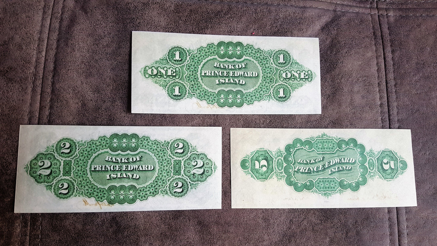 Reprint on paper with W/M Canada Bank of Acadia + Prince Edward Island 1872-1877
