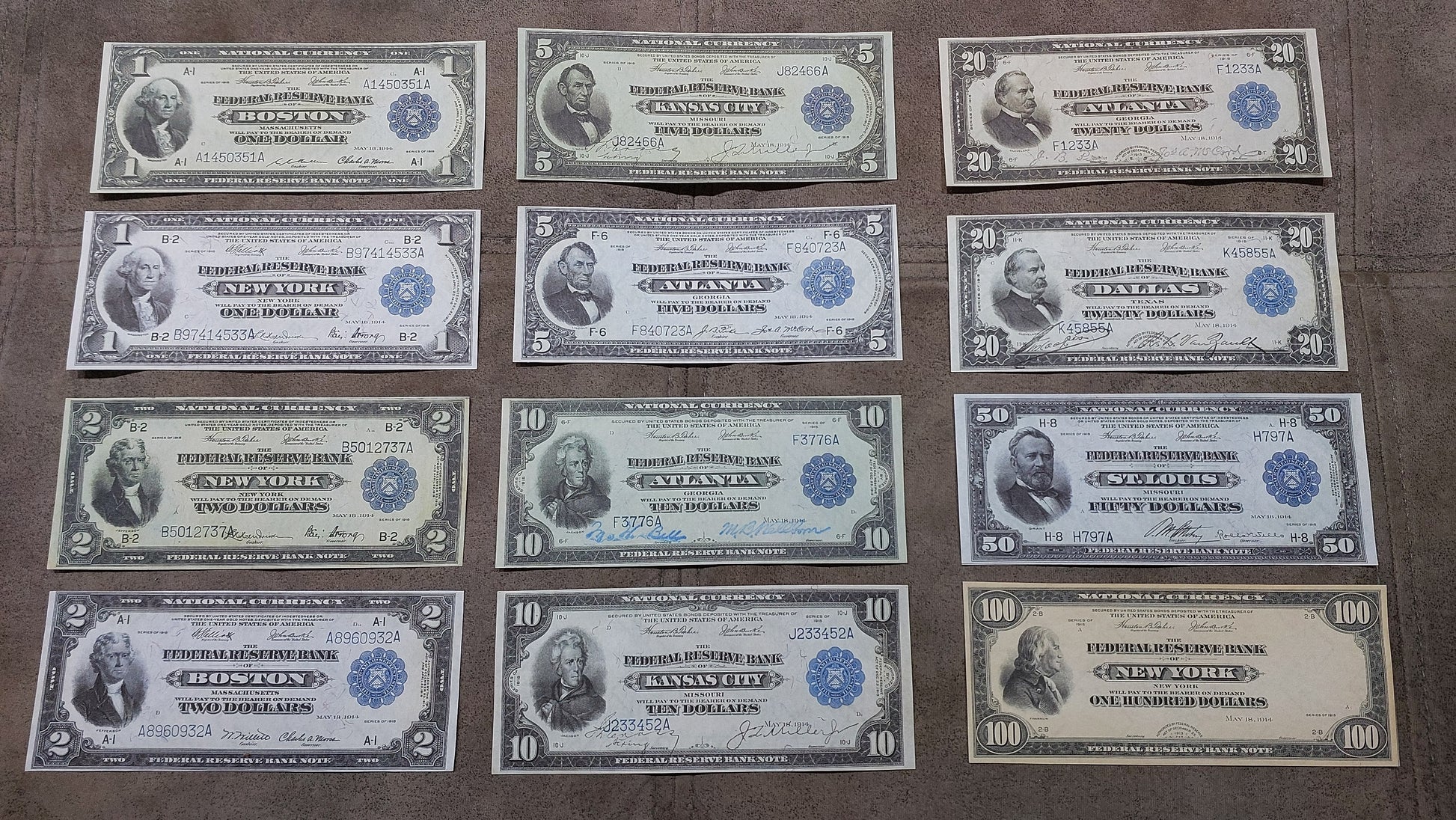 Large Size US Currency / Federal Reserve Monetary History