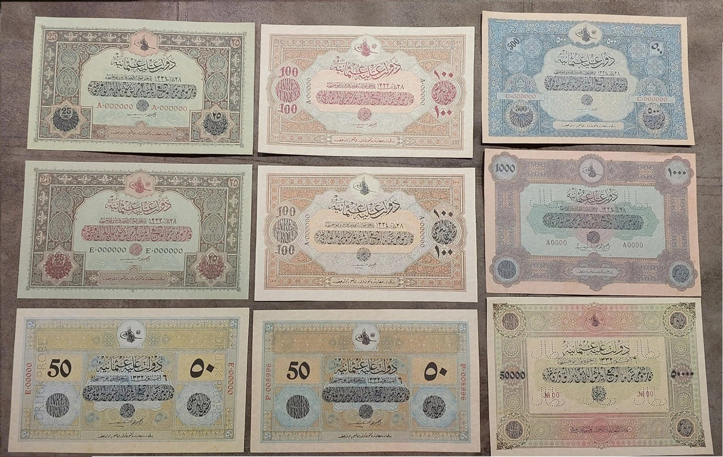 Réimpression sur papier avec filigrane Empire ottoman 1916-1918. RRR LIVRAISON GRATUITE !!!