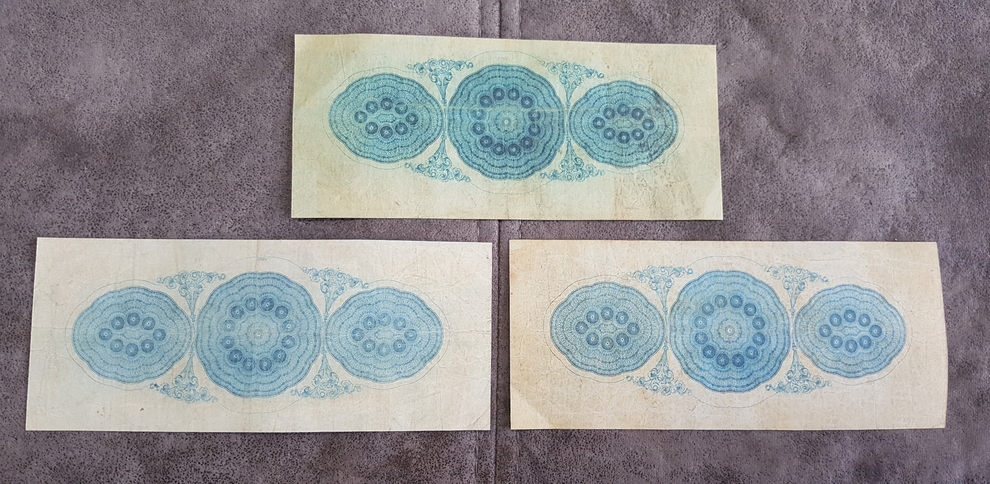 Westmorland Bank 1, 2 and 5 Dollar 1861 Numismatic Currency Back Side