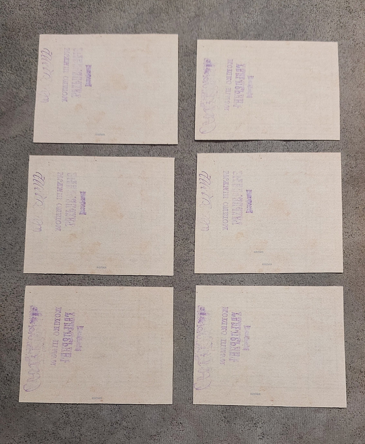 Reverse side profiles of the Zvenigorodka Shohet communal banknotes. Highlights obsolete regional currency backing formats and intricate background geometric engraving lines.
